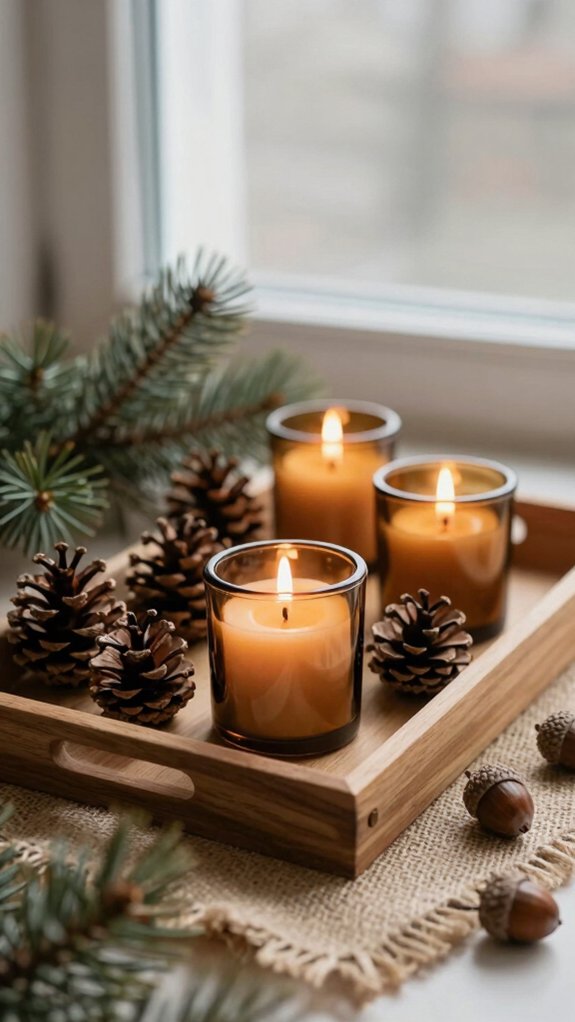 woodland candle tray decor