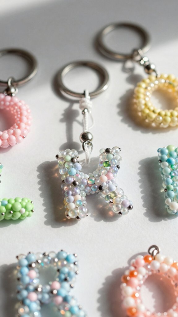 14 Beaded Keychains That Make Thoughtful Handmade Gifts 10 alphabet bead keychain message