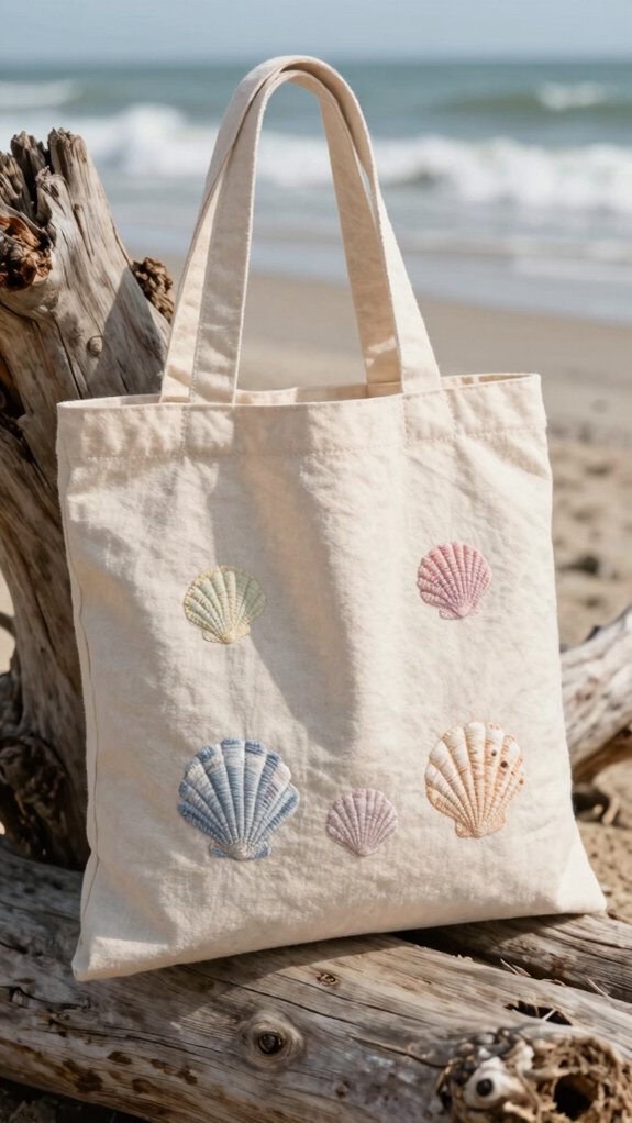 15 Cute Tote Bag Designs You’ll Want to Carry Every Day 8 beachy seashell zip tote