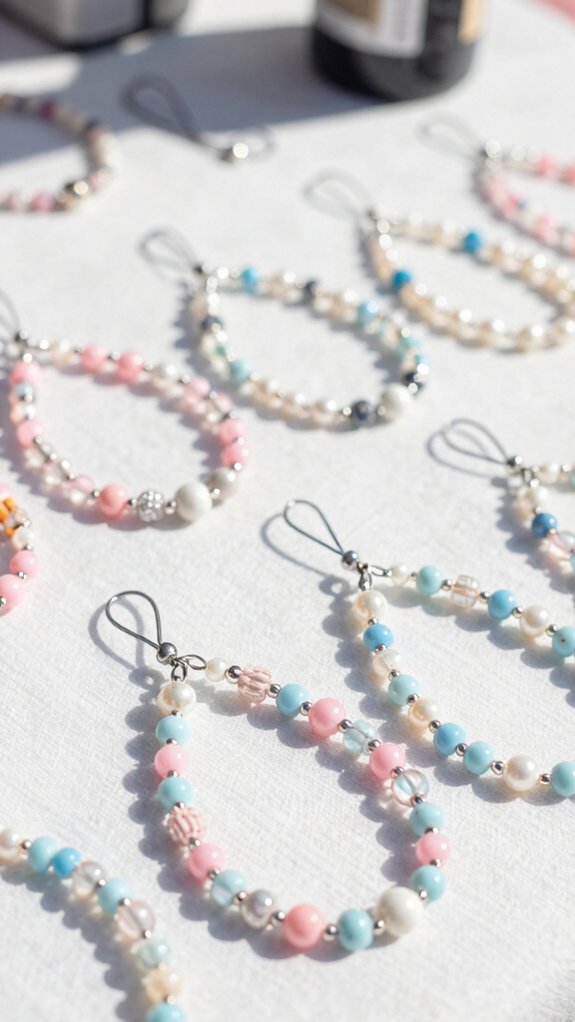 beaded phone charm keychain