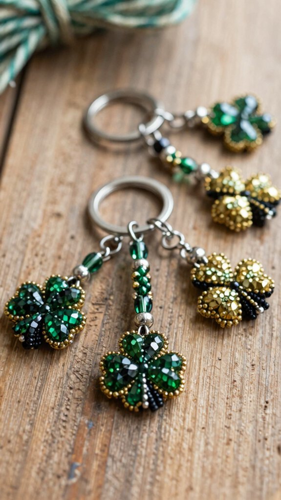 14 Beaded Keychains That Make Thoughtful Handmade Gifts 8 beginner friendly clover keychain luck