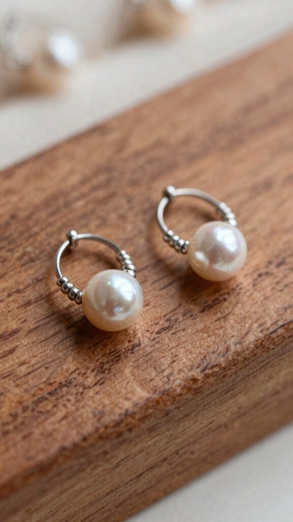 beginner pearl hoop earrings care