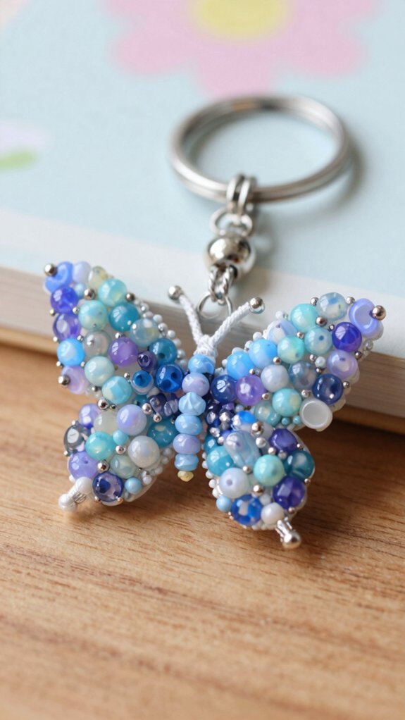 14 Beaded Keychains That Make Thoughtful Handmade Gifts 6 butterfly bead keychain gift idea