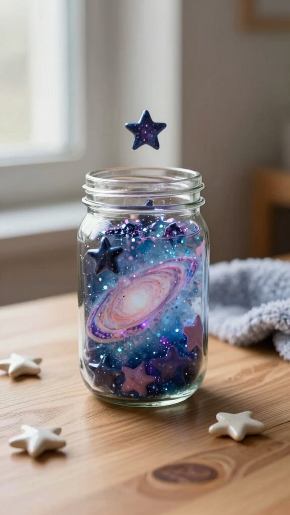 13 Galaxy Jar DIY Ideas Kids Will Love 11 calm down space swirl jar