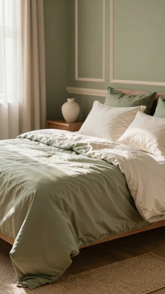 15 Bedroom Color Combinations Designers Never Get Tired Of 3 calm olive soft cream