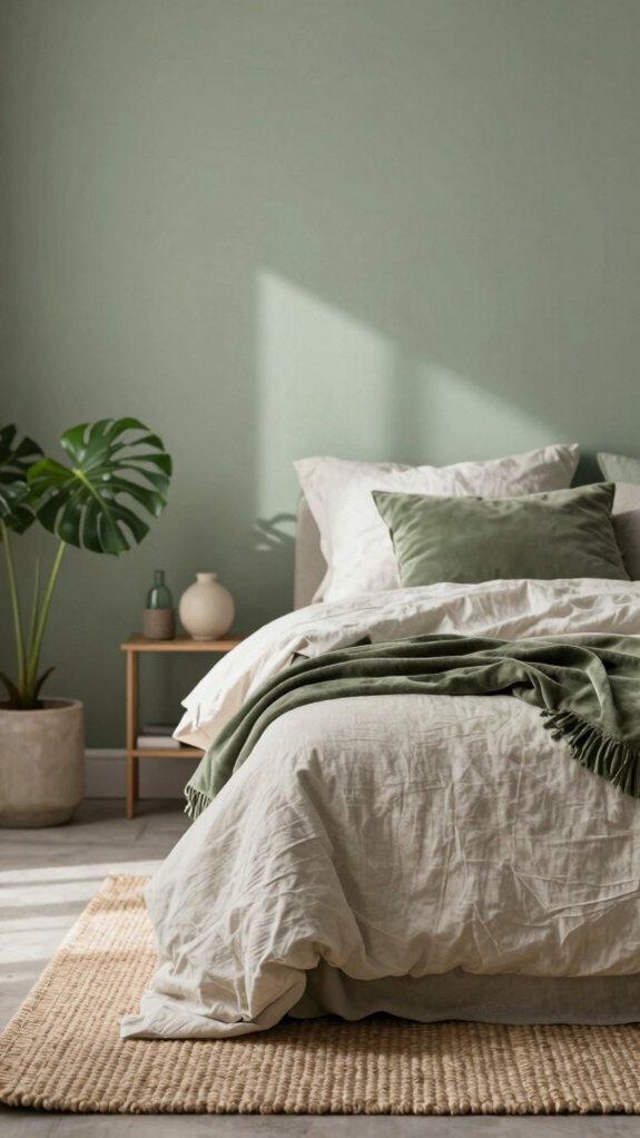 Bedroom Color Schemes That Feel Calm Morning and Night 4 calm sage bedroom cozy textures