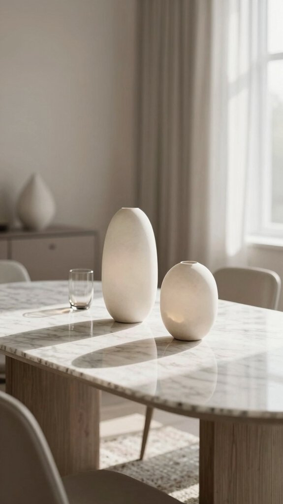 centered sculptural dining light