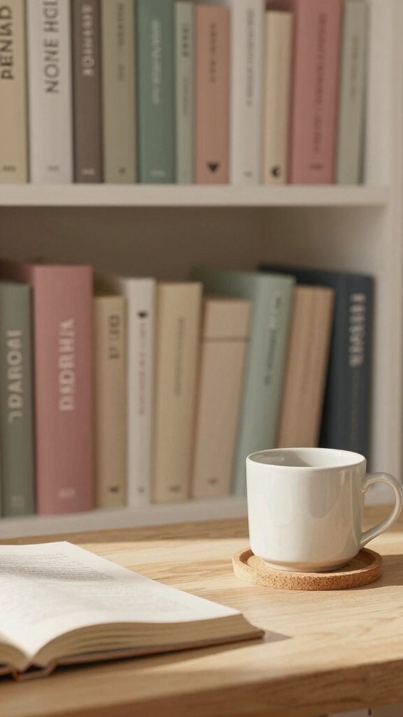 color grouped book shelf