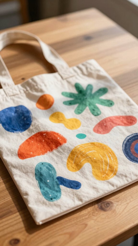 colorful abstract shapes tote