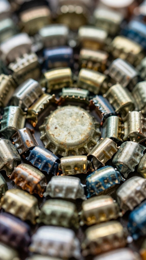 14 Upcycling Art Projects That Turn Everyday Waste Into Decor 7 concentric bottle cap mirror mosaic