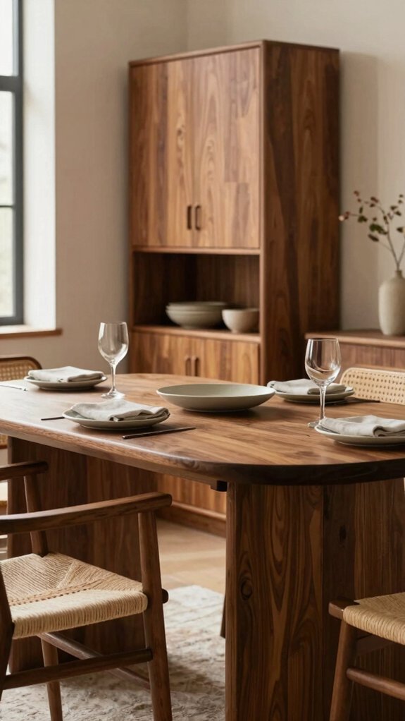 contrasting black china cabinet