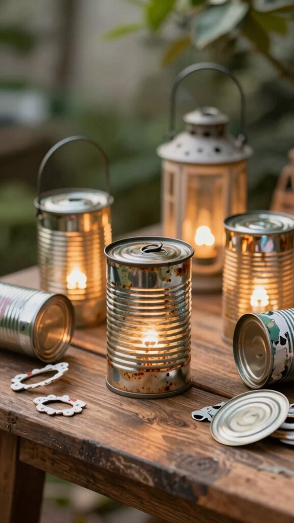 14 Upcycling Art Projects That Turn Everyday Waste Into Decor 8 cozy painted tin can lanterns