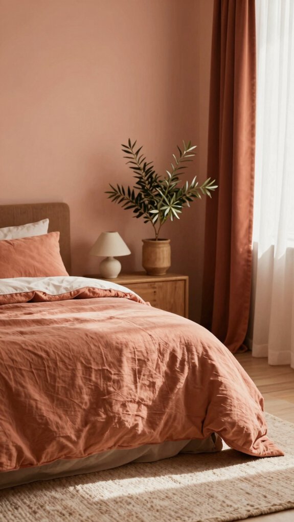 Bedroom Color Schemes That Feel Calm Morning and Night 6 cozy terracotta warm bedroom palette