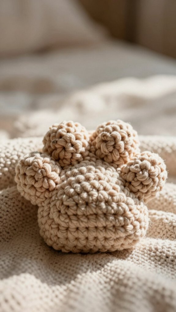 Dog Paw Granny Square: 12 Adorable Crochet Blocks for Pet Lovers 6 cozy textured bobble paw