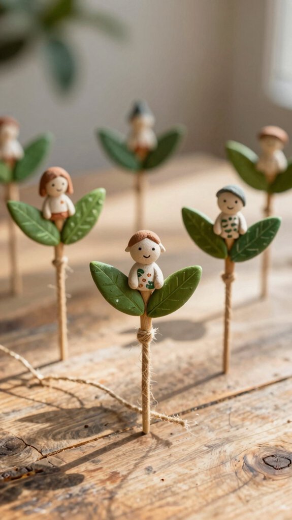 cute outdoor garden name stakes