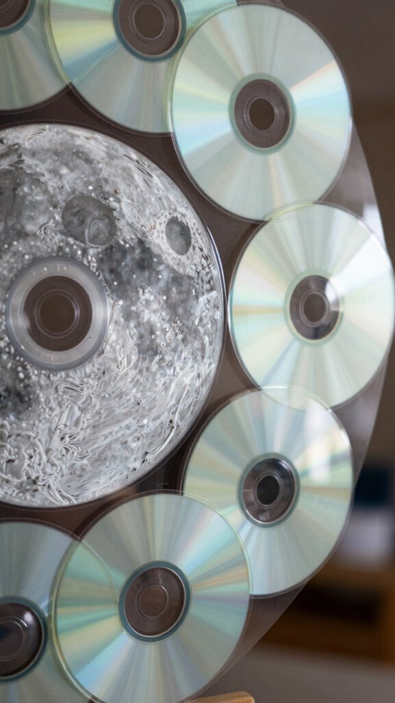 14 DIY CD Art Ideas That Give Old Discs a Stunning Second Life 4 diy cd moon phase mobile