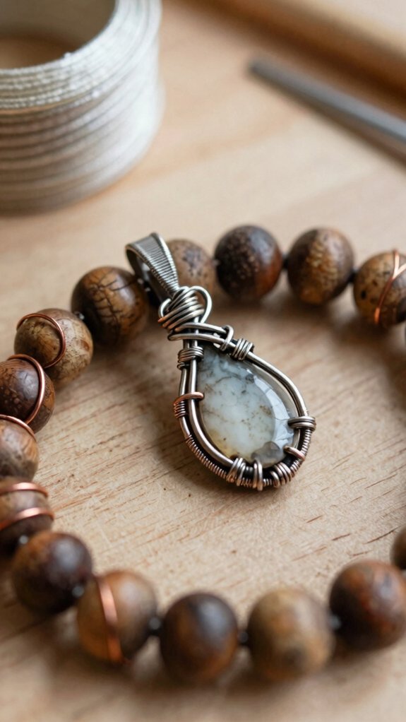 diy wire wrapped cabochon pendants