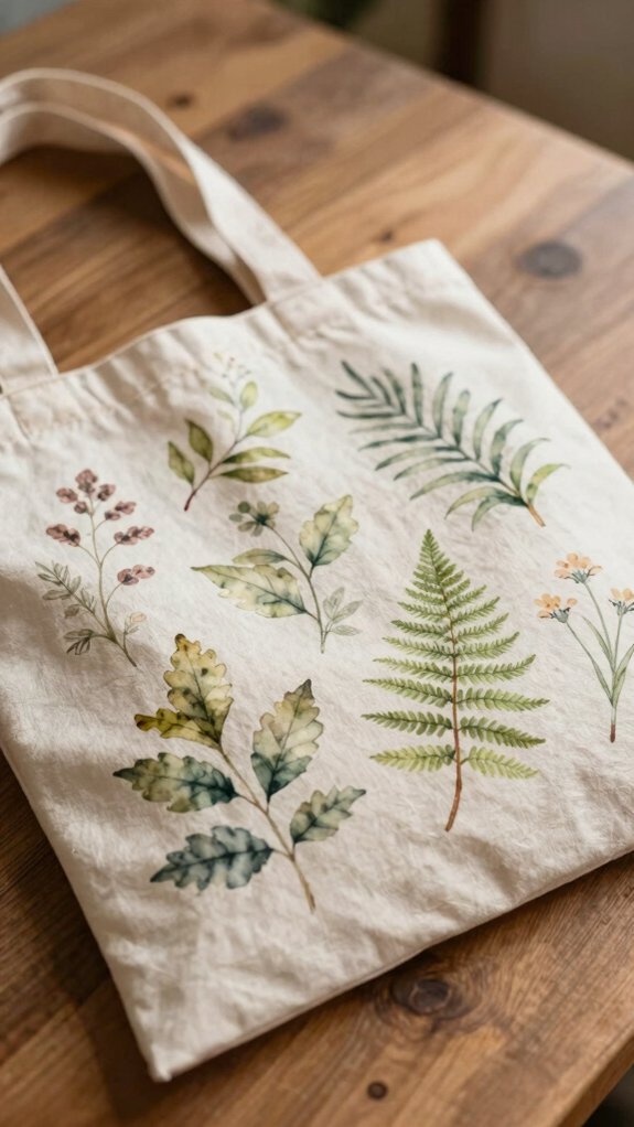 dreamy delicate botanical tote art
