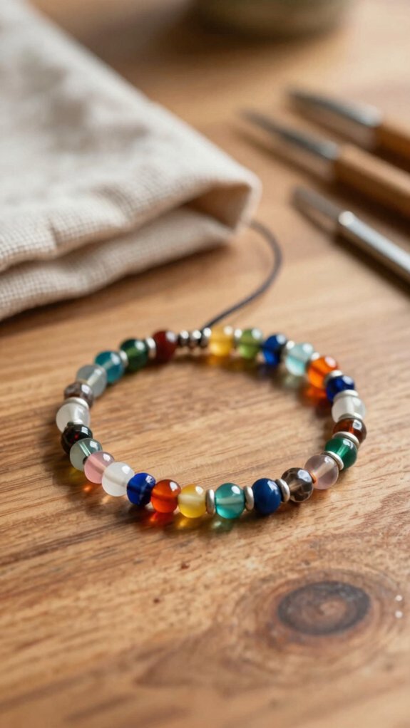 elastic cord crystal bead bracelet