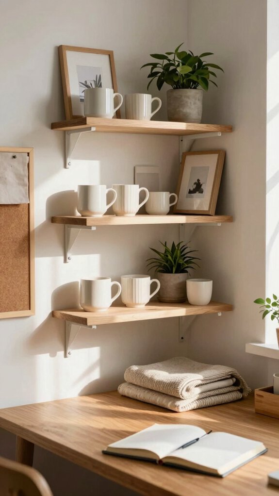 floating corner shelf storage