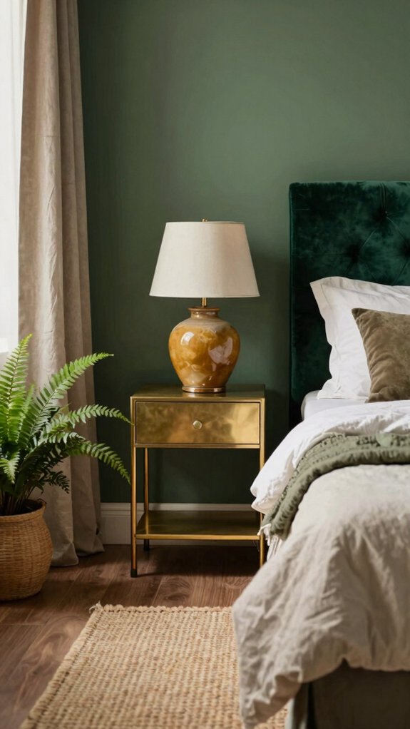 15 Bedroom Color Combinations Designers Never Get Tired Of 15 forest green warm brass