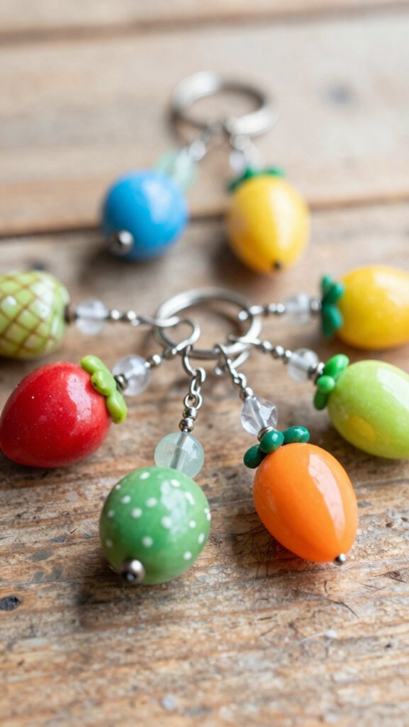 14 Beaded Keychains That Make Thoughtful Handmade Gifts 4 fruit inspired bead keychain charms