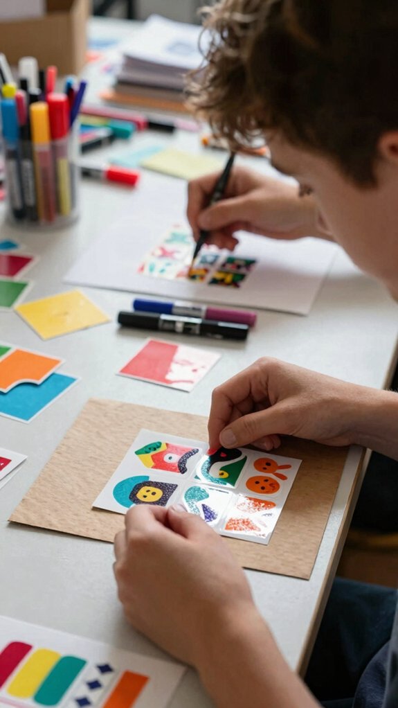 16 Art Projects for Teens That Feel Creative and Modern 10 glossy cray pas sticker collage creatures