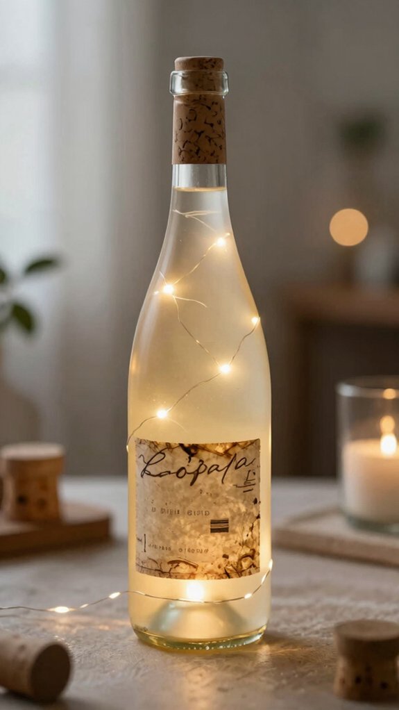 14 Wine Bottle DIY Crafts That Look Surprisingly Elegant 5 glowing fairy light wine bottle