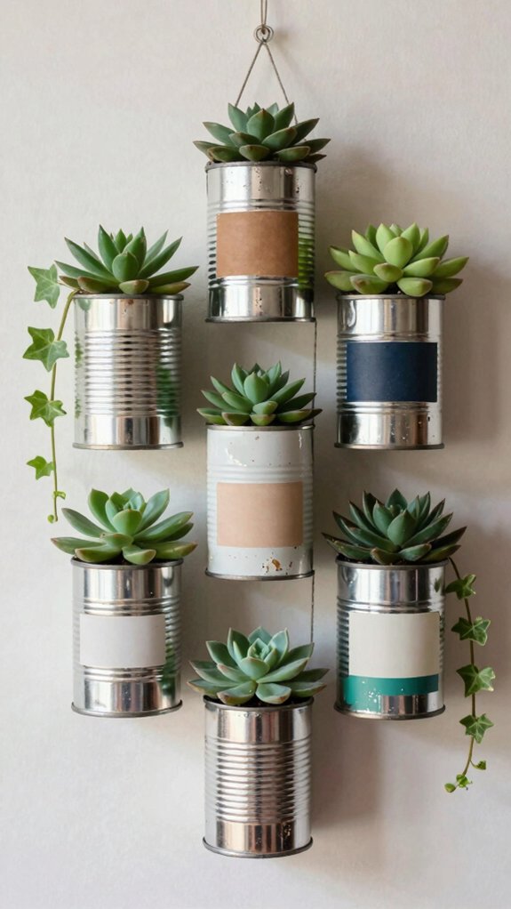 15 Wall Hanging Ideas Made From Everyday Waste Materials 12 hanging tin can planters