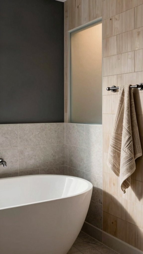 humidity safe accent wall behind toilet