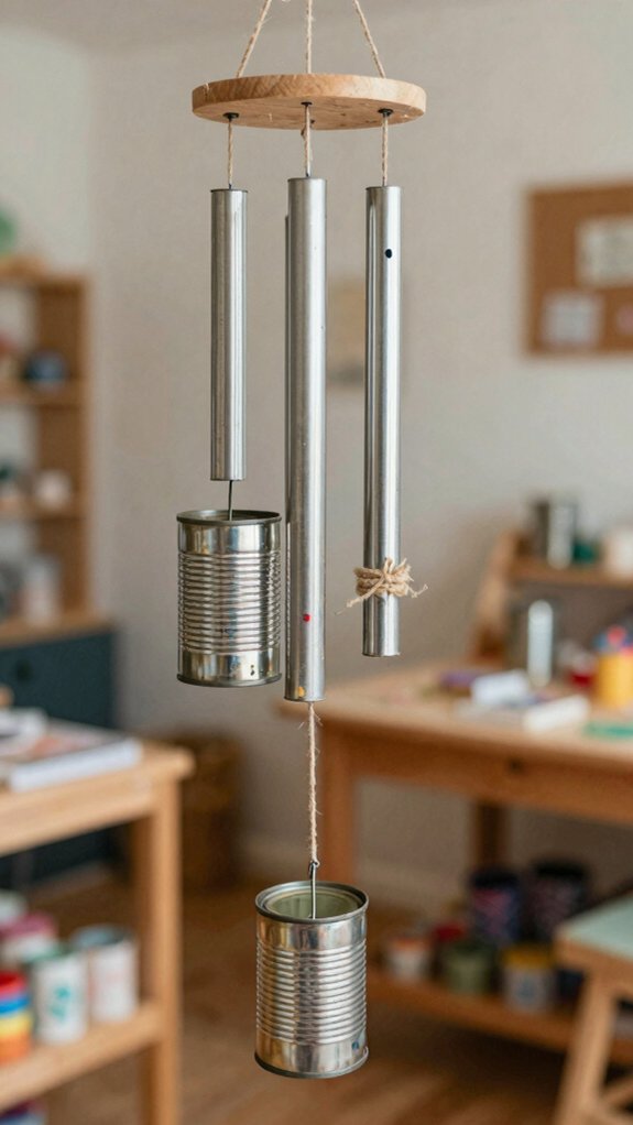 13 Retro Crafts for Kids Inspired by Old-School Fun 13 kid safe tin can wind chimes