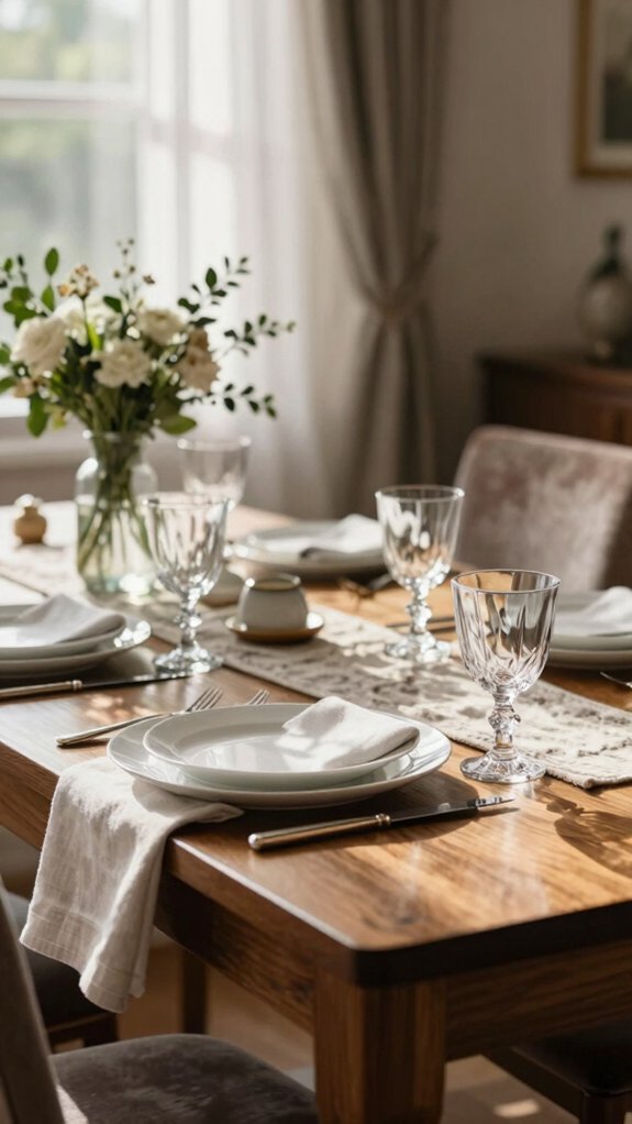 lacquered rose table setting