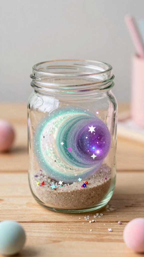 13 Galaxy Jar DIY Ideas Kids Will Love 14 layer cotton for crisp galaxy colors