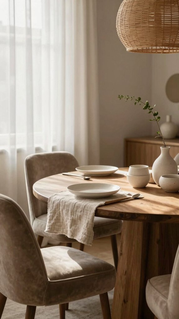 light airy greige dining