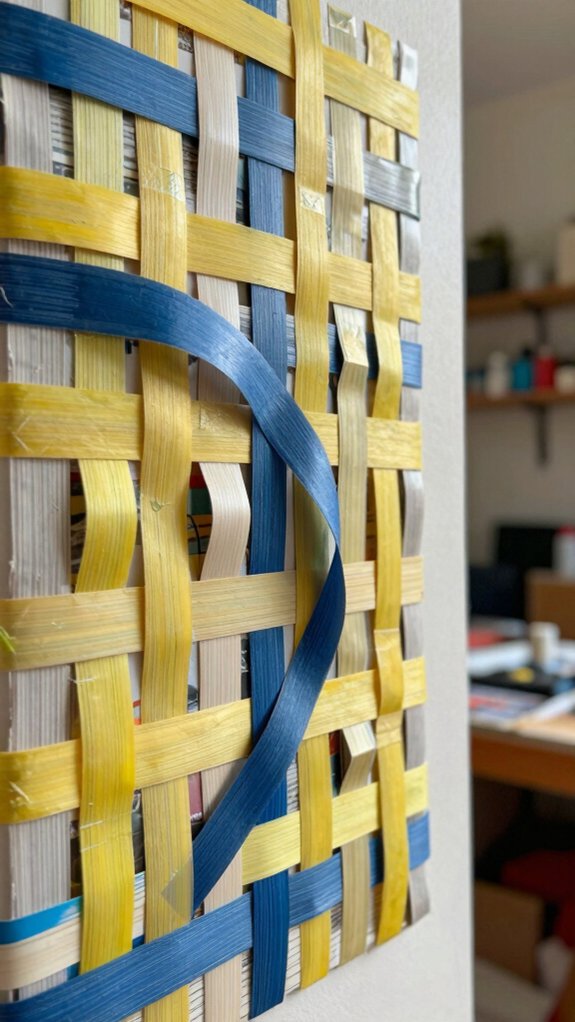 14 Upcycling Art Projects That Turn Everyday Waste Into Decor 3 magazine strip paper weaving