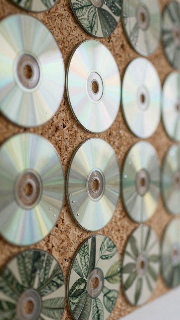 14 DIY CD Art Ideas That Give Old Discs a Stunning Second Life 2 matte black botanical discs