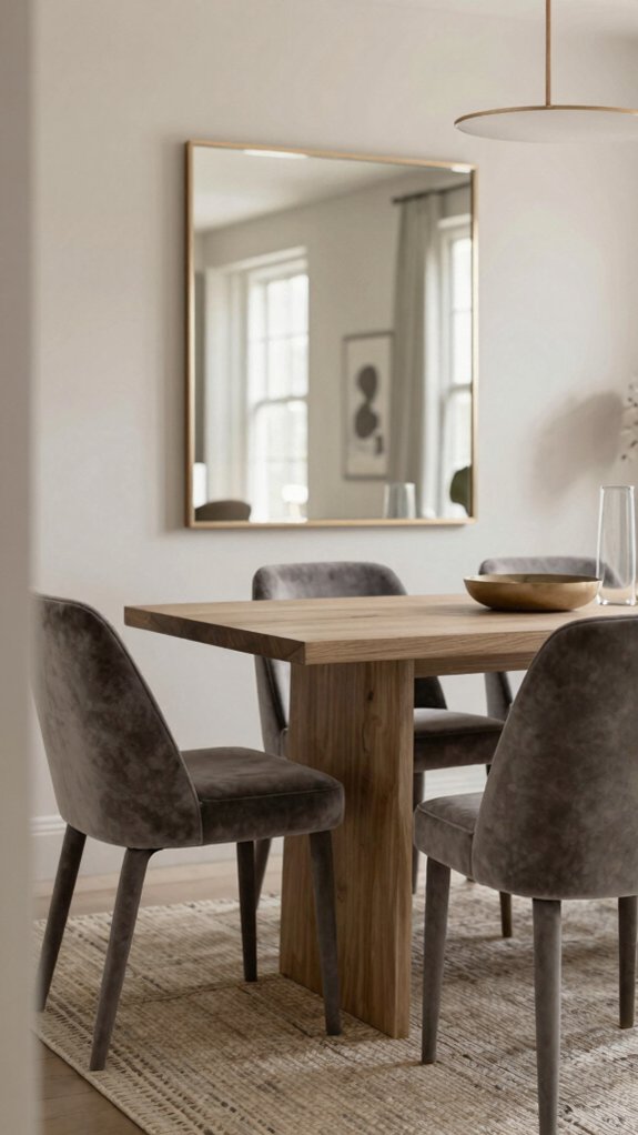 mirror placement for dining brilliance