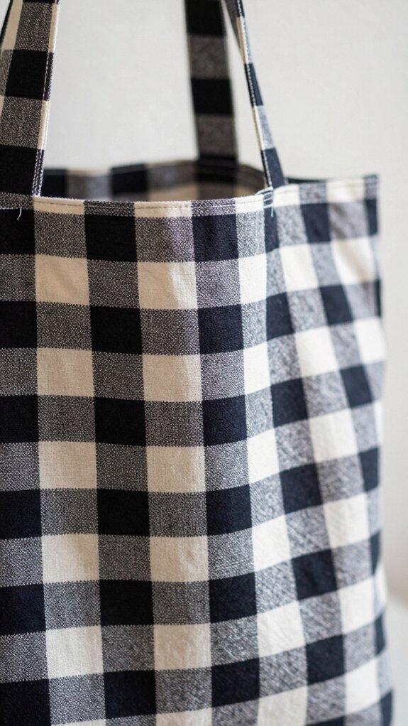 15 Cute Tote Bag Designs You’ll Want to Carry Every Day 6 playful black cream checkerboard