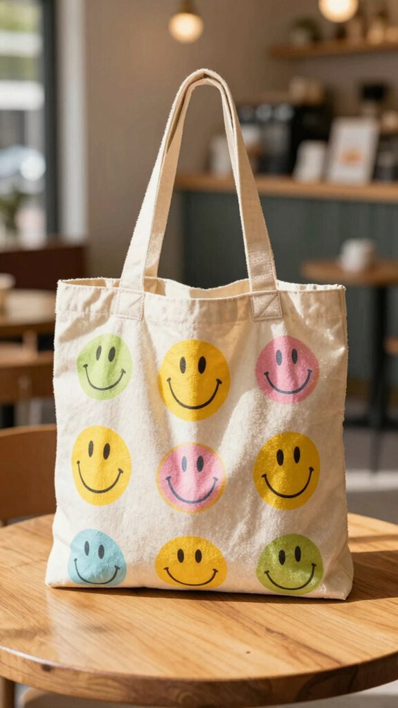 15 Cute Tote Bag Designs You’ll Want to Carry Every Day 9 playful retro smiley baggu