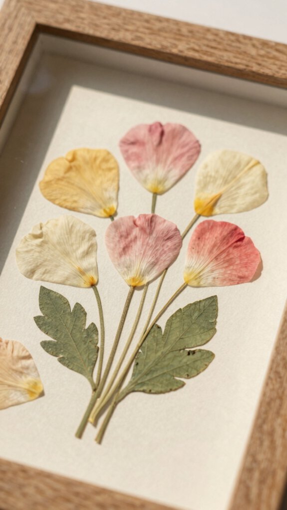 pressed flower keepsake display