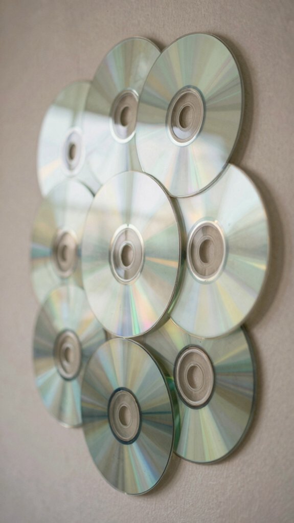 retro cd photo memory wall