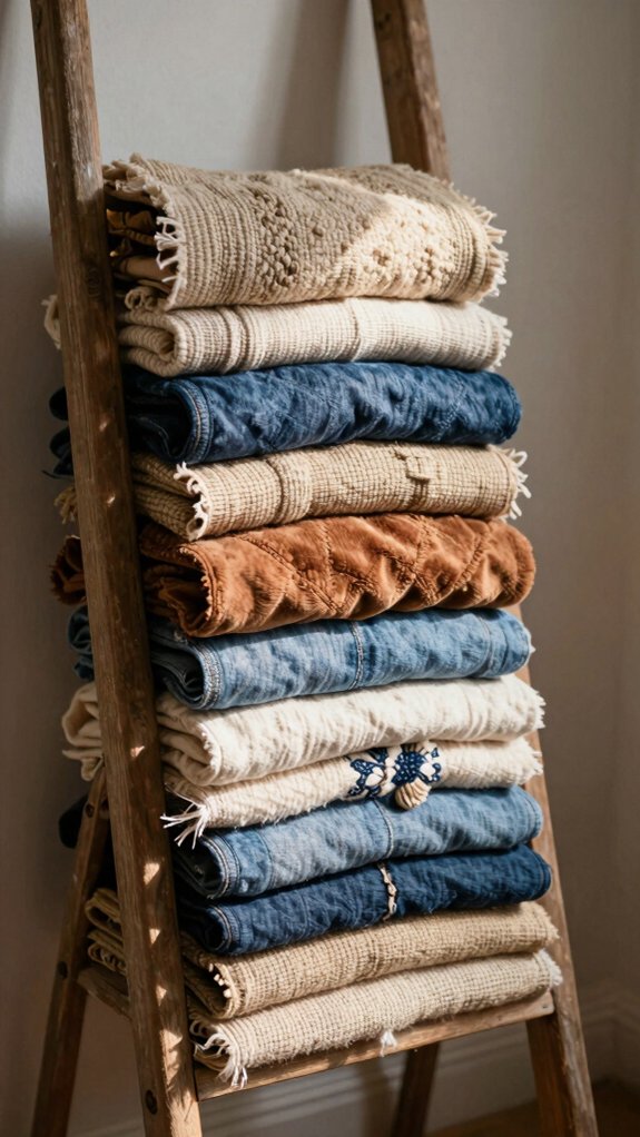16 Useful Recycled Crafts That Turn Waste Into Something Beautiful 12 rustic blanket ladder storage