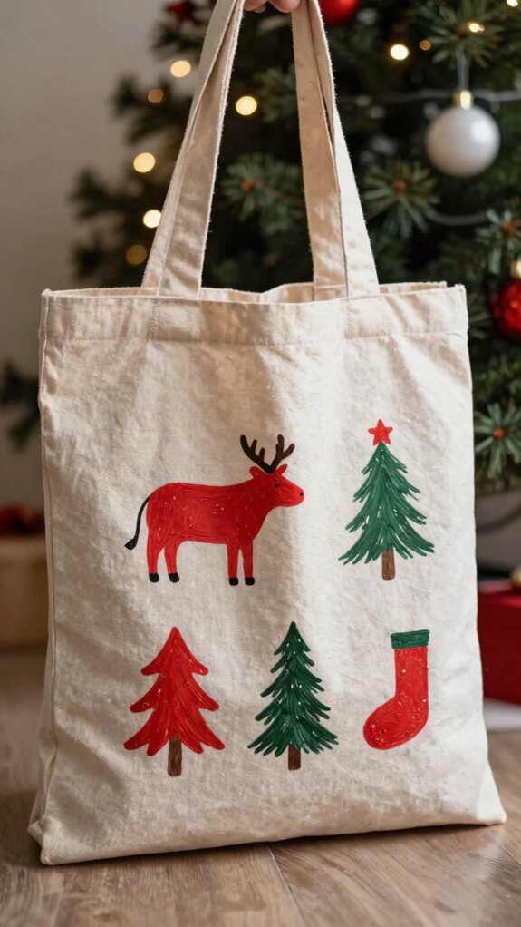 seasonal stencil holiday tote ideas