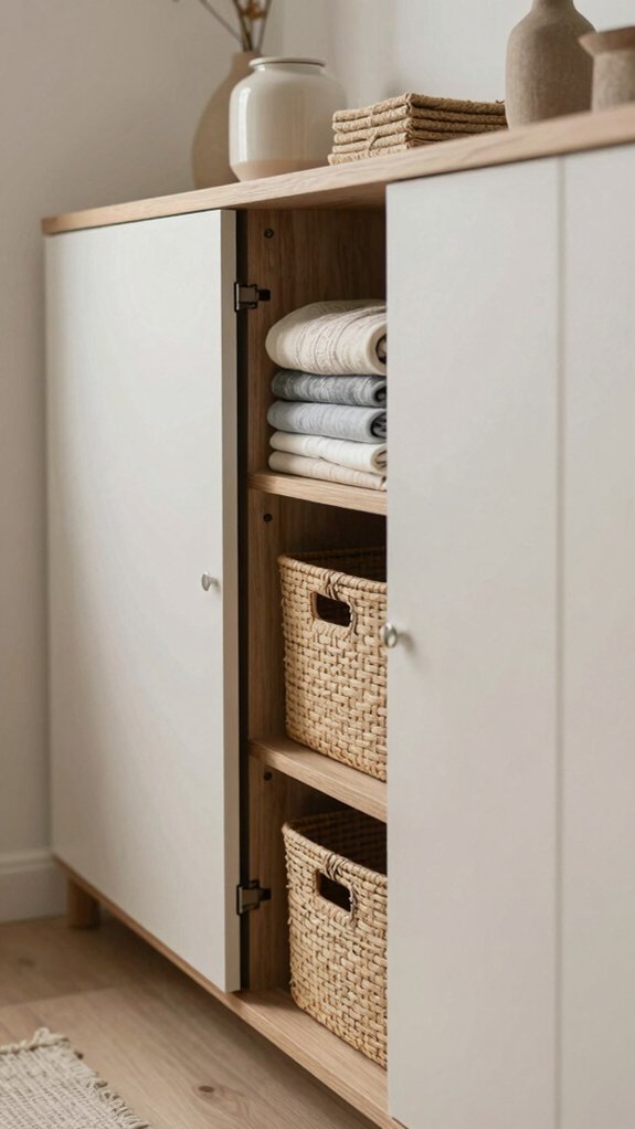 Home Organization Hacks for Small Spaces That Actually Work 5 slim cabinet gap storage setup