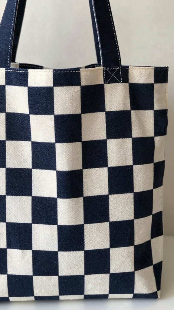 stencil checkerboard tote pattern