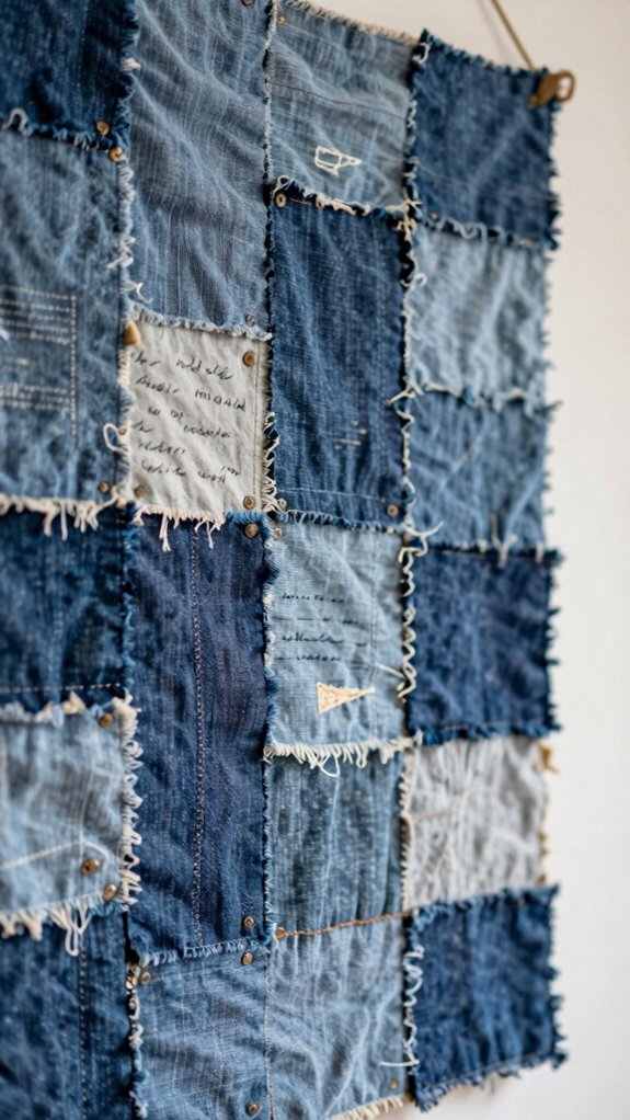 14 Upcycling Art Projects That Turn Everyday Waste Into Decor 2 stitch denim patchwork wall art