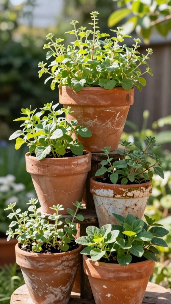 15 Terra Cotta Pot Crafts That Go Beyond Simple Planters 2 sturdy stacked pot herb tower