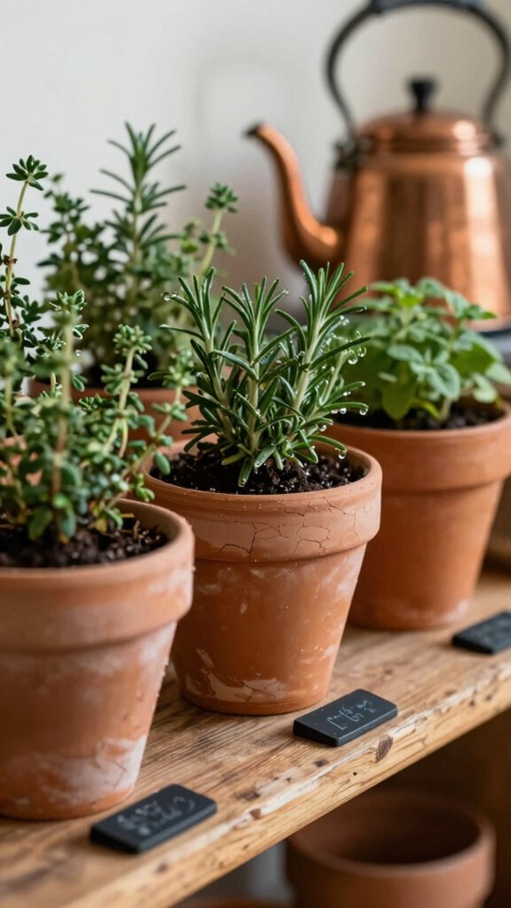 15 Terra Cotta Pot Crafts That Go Beyond Simple Planters 16 sunny windowsill herb pots