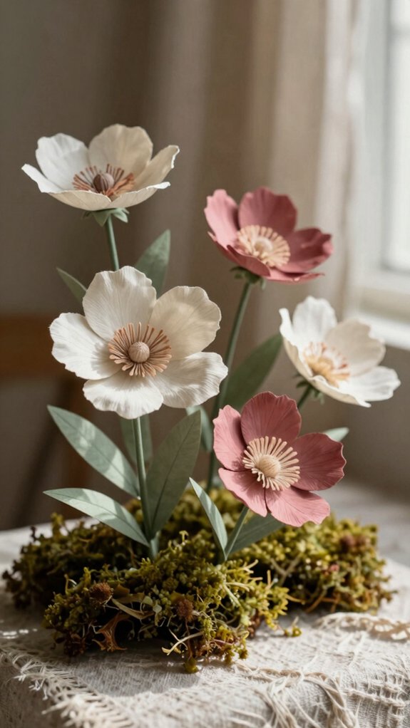 tea stained cottage paper blooms