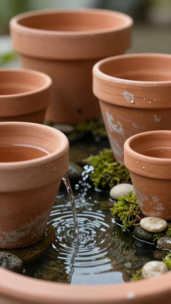 15 Terra Cotta Pot Crafts That Go Beyond Simple Planters 10 terracotta mini pond fountain